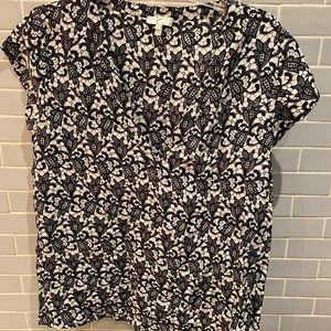 Joie silk faux lace v neck top